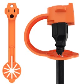 Prong Shield Outdoor Plug Cover | Weatherproof Extension Cord Plug Cover for Outside | Extension Cord Construction Equipment | Extension Cord End Cover 3-Prong End Cover (5, Orange)