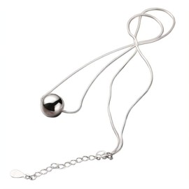 NicoWerk SKE717 Women's Silver Chain Ball Made of 925 Sterling Silver Smooth Shiny Simple Filigree Elegant, Sterling silver