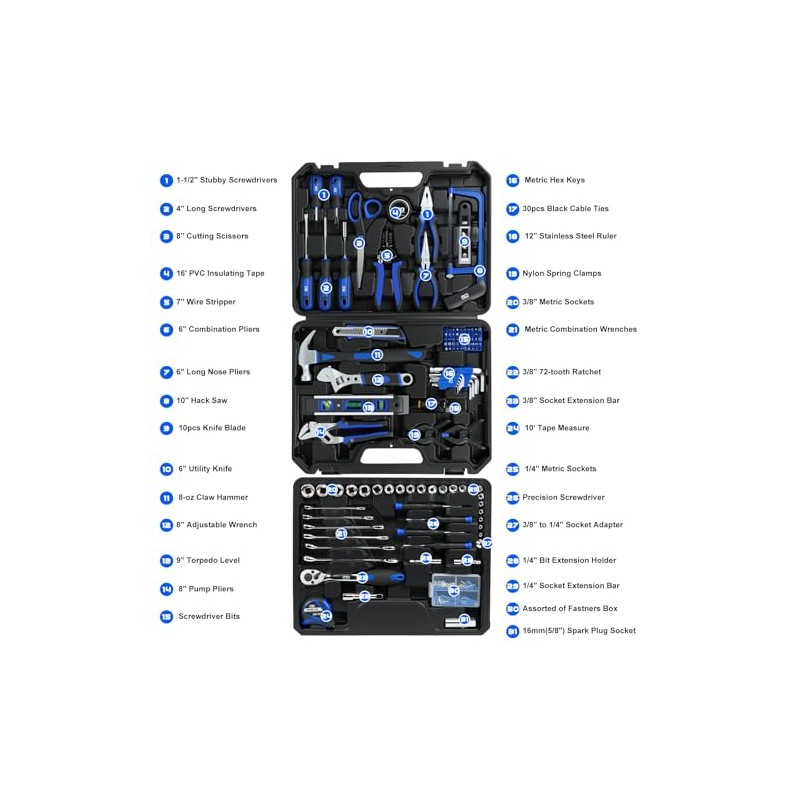 Prostormer 269-Piece Tool Set, Complete Tool Kit for Home, Auto