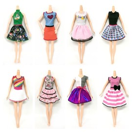 Clothes for 29cm Doll, Lance Home 8 Sets Dresses 10 Pairs of Shoes 10pcs Bags for 11.5" Doll Accessories Gifts for Children, Random Style (28pcs)