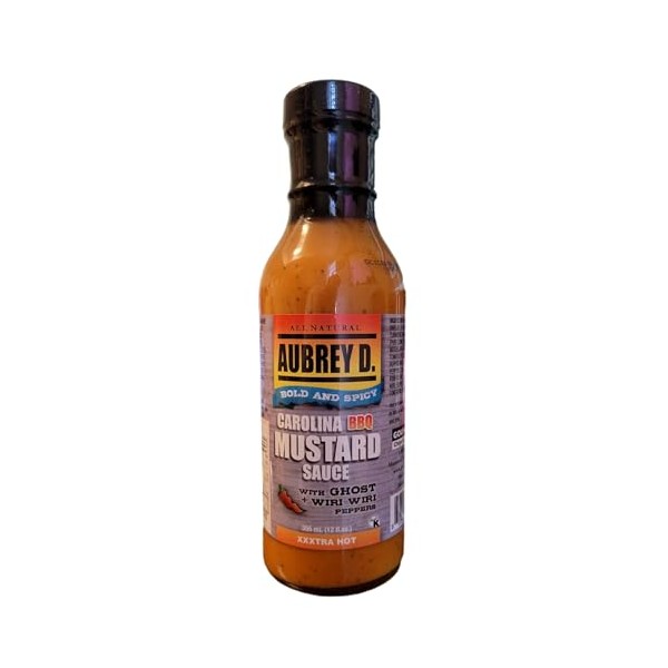 Aubrey D. Carolina BBQ Mustard Sauce. All Natural Extra Spicy