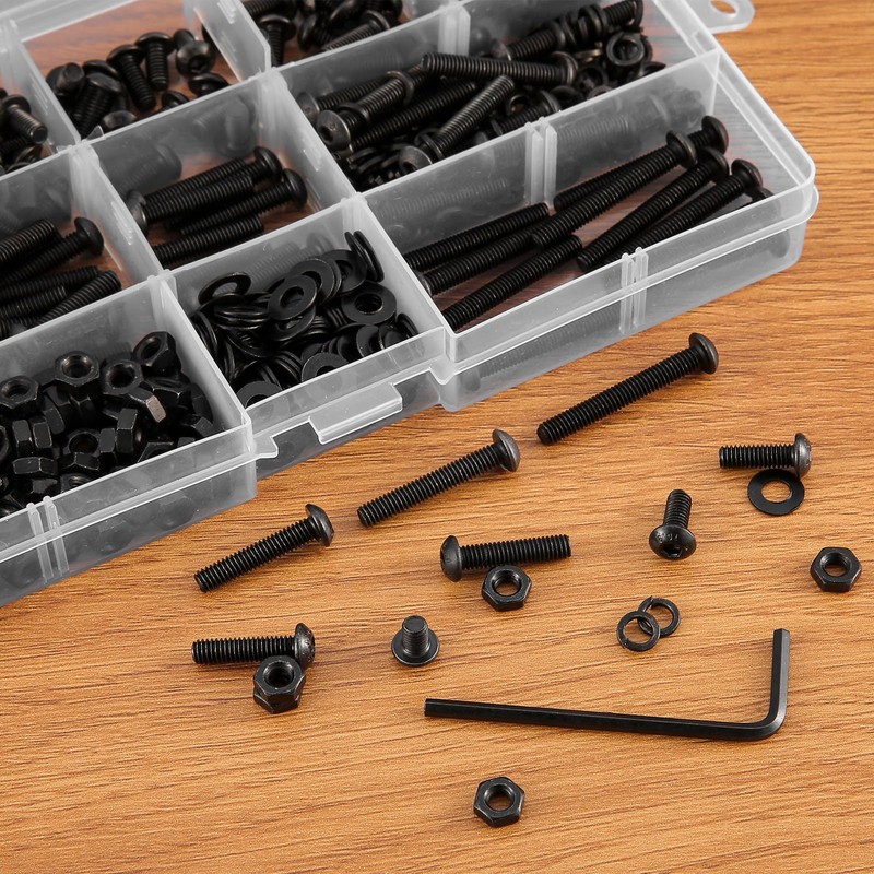 M4 600 pieces black hexagon socket cap screws, threaded screws