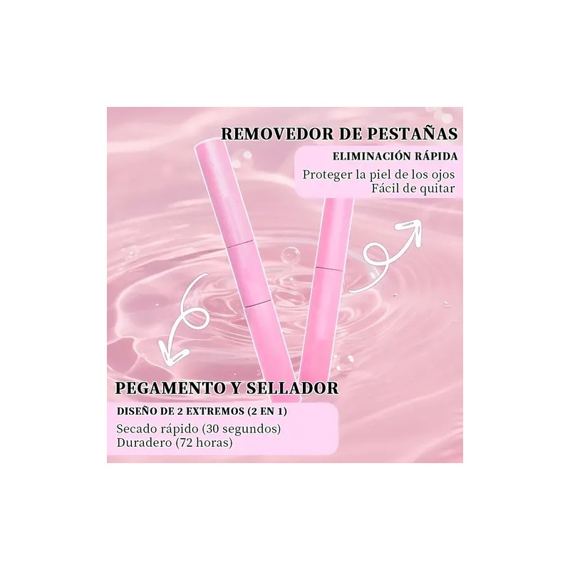 Kit de Extensiones de Pestañas Postizas con Pegamento y Sellador