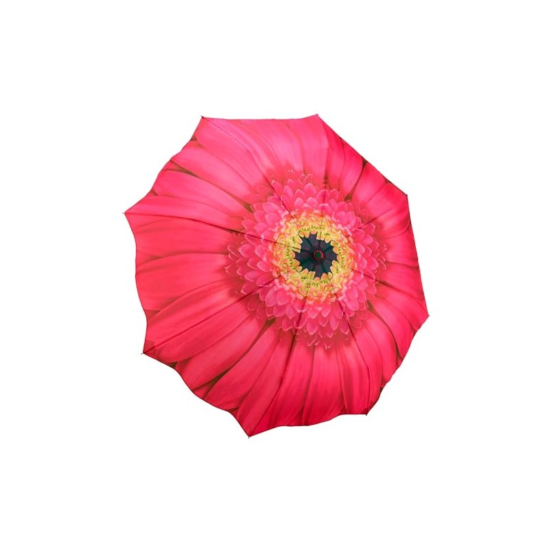 Galleria-Pink Daisy Auto-Open/Close Large Portable Rain Folding Umbrella