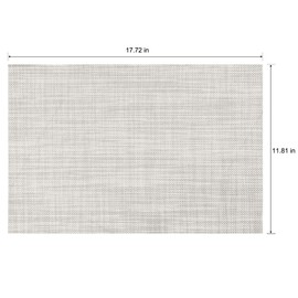 CADONO Placemats Set of 4 Washable Indoor/Outdoor Vinyl Place Mats for Dining Table Durable Non-Slip Heat Resistant PVC Weave Table Mats（Beige）