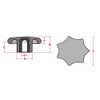 Set of 5 Female Star Grip Nut M10 Diameter: 63
