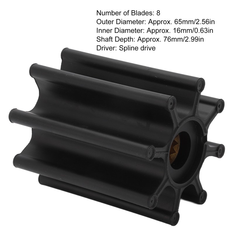 Water Pump Impeller 17018‑0001 8 Blade Inboard Motor Engine Impeller
