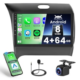 5G WiFi [8-Core 4+64G] Hikity Android 15 for KIA Cerato K3 Forte 2013-2018 Car Stereo with Wireless Carplay Android Auto, 9'' Touch Screen Radio, Bluetooth GPS/32EQ/DSP/FM/RDS SWC+Mic, AHD Backup Cam