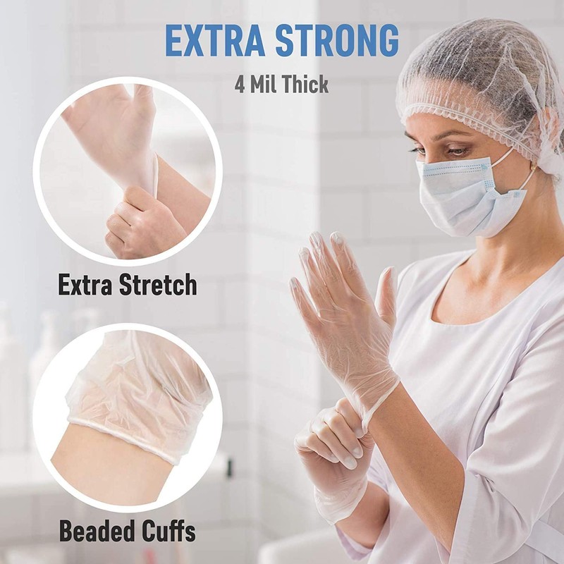 eatasty Vinyl Multi-Purpose Gloves, Powder Free, Disposable, Extra Strong -