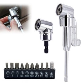 SI SEN Angle Screwdriver Attachment, Set of 12 Electric Screwdrivers, Angle Drill Attachment, Angle Attachment for Cordless Screwdriver, 105°, Flexible Bit Holder, Angle Drill, for Construction