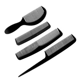 FRCOLOR 8pcs Hair Cutting Comb Set Lightweight Plastic Haircut Accessories for Men and Women Durable Black Hair Shearing Supplies for Home Bang Trimming and Salon Use