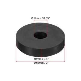 PATIKIL Versatile Rubber Pacer, 6 Pieces 2 Inch OD 0.55 Inch ID 0.4 Inch Thick Neoprene Round Anti-Vibration Insulation Pads Insulator Rubber Bushings Spacer Washers for HVAC Bolts Car Accessories