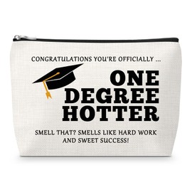 Sfodiary Senior Masters Degree Graduation Gifts for Women Makeup Bag Congratulations Gift PhD Grad Gift for Nurse Souvenir for Student College Present for Friend BFF Bestie Roommate Cosmetic Bag