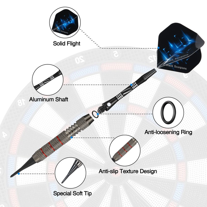 Rose Kuli Plastic Arrowhead Dart 12 Pieces 18g Electronic Arrows