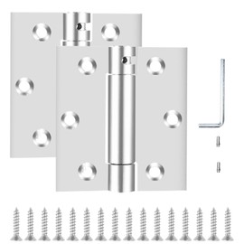 Self Closing Door Hinge, 3 inches,Auto Closing Spring Hinge with Adjustable Tension, Thickened 304 Stainless Steel Heavy Duty Door Hinges 3 inches,with Mounting Screwdriver Hardware,2 Pack