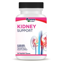 Zenesis Labs Kidney Cleanse Detox Flush & Repair Urinary Tract Support, Natural Cranberry Extract Herbal Supplement Blend (120 Capsules/Bottle) 60 Day Supply