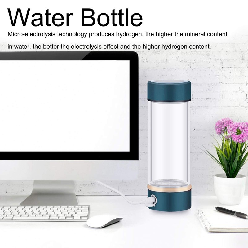 Hydrogen Water Bottle, Portable 380ml Hydrogen Water Bottle Generator, USB