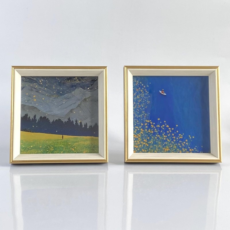 Rusnugic 6x6 Picture Frame - 2 Pack Rustic Square Photo