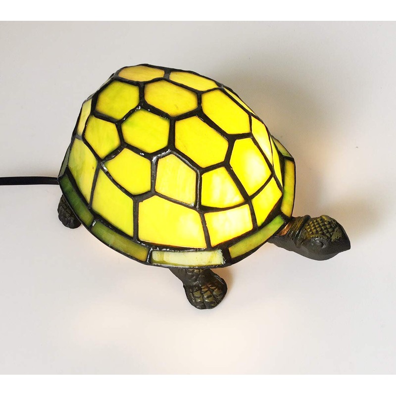 WERLAMP Tortoise lamp Tiffany Style Colored Glass Turtle Table lamp