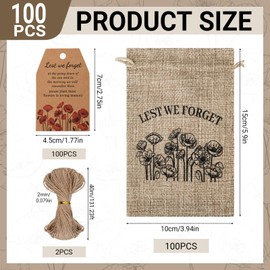 100 Sets Funeral Favors 100 Memorial Seed Packets 100 Funeral Prayer Cards,Sympathy Gifts Bags for Life Celebration, Memorial Day