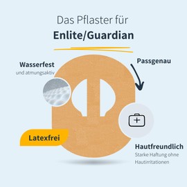 MySweetStitch Enlite Guardian Fixation Plasters (Pack of 10/25) Beige | Made in Germany | Outer Diameter 80 x 65 mm, Inner (Bridge) Diameter 10 mm