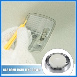 VekAuto Car Dome Light Bezel Lens Lamp Cover with Screws Car Interior Light Lens for Ford for Mustang 1967-1970 Plastic Silver Tone Auto Accessories