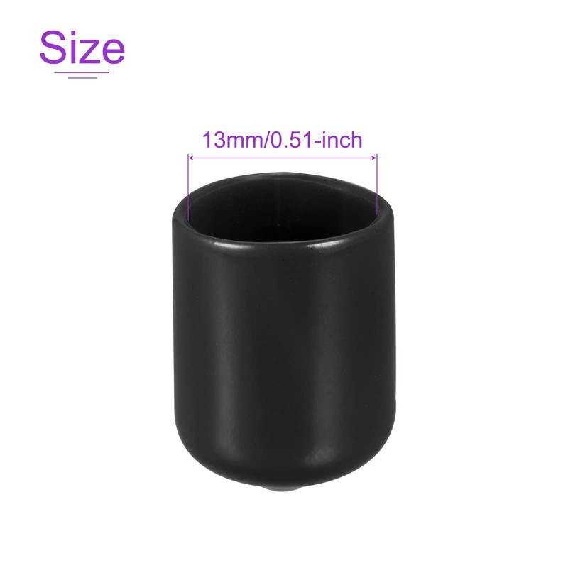 DMiotech 20pcs 13mm Inner Diameter Black Screw Protector Rubber End