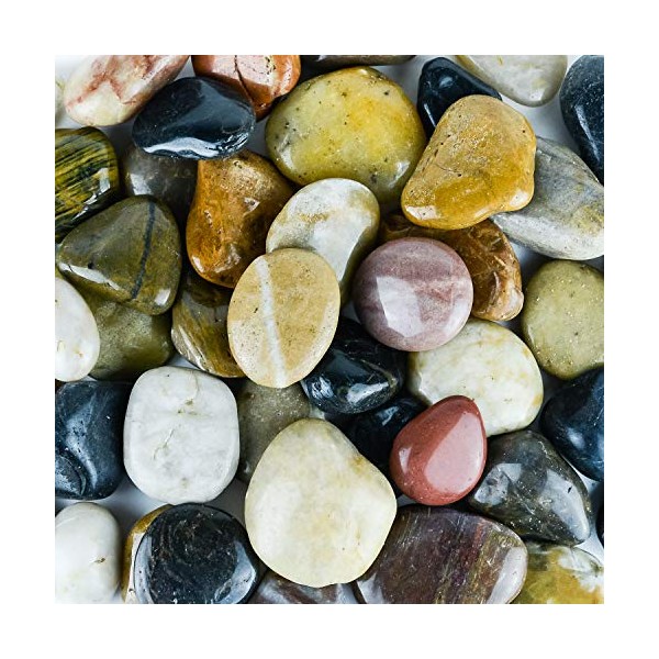 Galashield Pebbles for Plants, River Rocks, Decorative Stones for Vases,