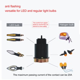 LED Flasher Relay DC12.8V Motorcycle LED Flasher Relay LED Flasher Relay Replacement for Kymco 100 Turn Signal Relay