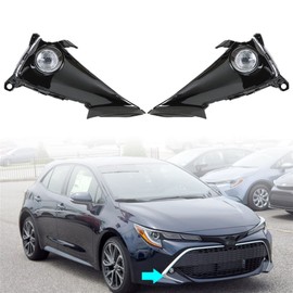 WFLNHB Fog Lights Assembly Replacement for 2019-2021 Corolla Hatchback Clear Lens with Bulbs + Switch + Harness + Bezel Kit Driving Fog Lights Lamps Driver and Passenger Side,Pack of 2
