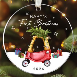 Baby's First Christmas Ornament 2024 - Babys First Christmas Ornament 2024 Boy, Baby Boy First Christmas Ornament 2024 - Baby 1st Christmas Ornament 2024, Baby Ornament 2024 - Acrylic Ornament