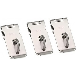 MACHSWON 3 Pcs Stainless Steel Padlock Hasp 2-1/2 inch Door Latch Padlock Catch for Door Window Cabinet Pet Cage Crate Fitting Accessories