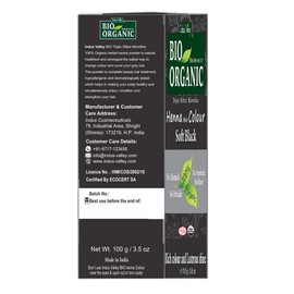 Indus Valley Bio Organic Natural Henna Hair Color For Grey Hairs Soft Black 100gm