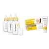 Medela 8 Ounce Feeding Bottles with Nipple Cream Breastfeeding Bundle,