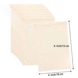 24 Pieces Spice Bags for Cooking Cheesecloth Bags for Straining Reusable Empty Tea Bags Drawstring Soup Bags Muslin Bags (4 x 6 Inch)