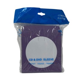 Mediaxpo 100 Purple Color Paper CD Sleeves with Window & Flap