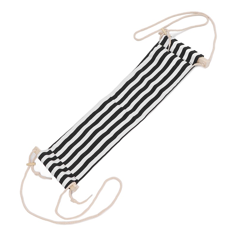 Footrest Black and White Streaks Soft Breathable Adjustable Foot Hammock