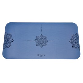 DIVASYA Yoga Knee Pad: Yoga Cushion, Knee Pads, Yoga Knee Pads (64 x 33 cm), Strong Cushioning Natural Rubber & Non-Slip Professional Grip Surface. Also for Elbows/Wrists (Blue)