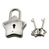 Tegg Star Shape Padlock Vintage Style Silver Tone Mini Archaize