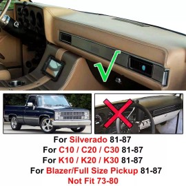Xukey For Chevy Silverado C10 C20 C30 1981-1987 Dashmat Dashboard Dash Mat Pad Cover