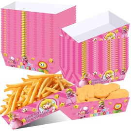 24pcs Princess Peach Party Supplies, princess peach birthday decorations for Girls Party