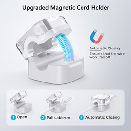 KEWAYO 8Pcs Magnetic Cord Organizer, Cord Holder for Nightstand,Desktop Multipurpose Magnetic Cable Clips for Organizing Desk,Nightstand and Car (Black&White)