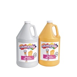 Colorations Metallic Gel Paint Gallon - Set of 2, Silver & Gold (Item # MGCAPSET)