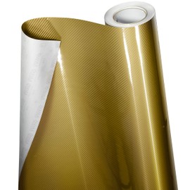 VViViD 5D High Gloss Gold Epoxy Carbon Fiber Automotive Vinyl Wrap Film Roll (1 Foot by 5 Foot)