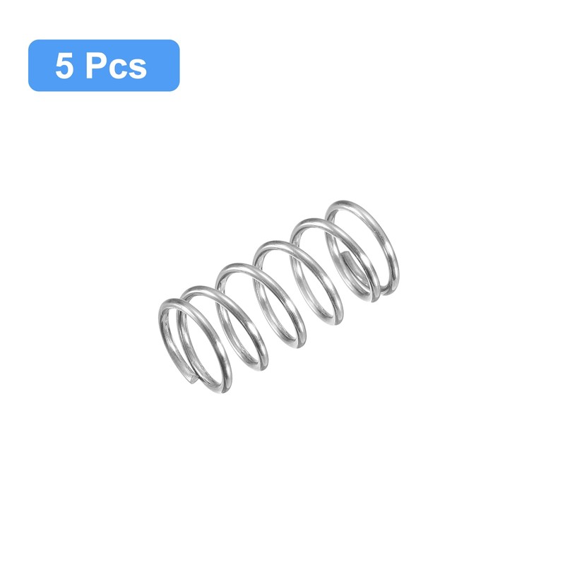 sourcing map Compression Spring, 5Pcs 304 Stainless Steel, 10mm OD,