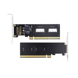 NFHK Adapter PCIE4.0 PCI-Express 16x to Dual Oculink SFF-8612 SFF-8611 8X VROC Adapter for Mainboard SSD Graphics Card