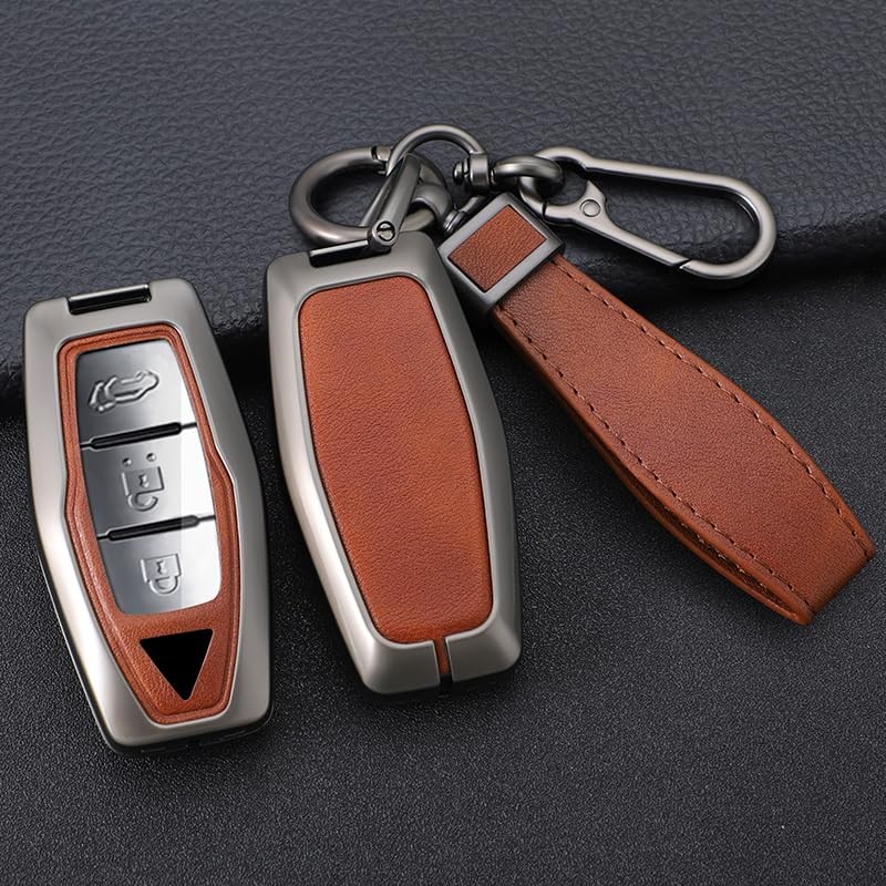 SANRILY Key Cover fit for Mitsubishi 2024 Key, Black-brown, 2/3/4