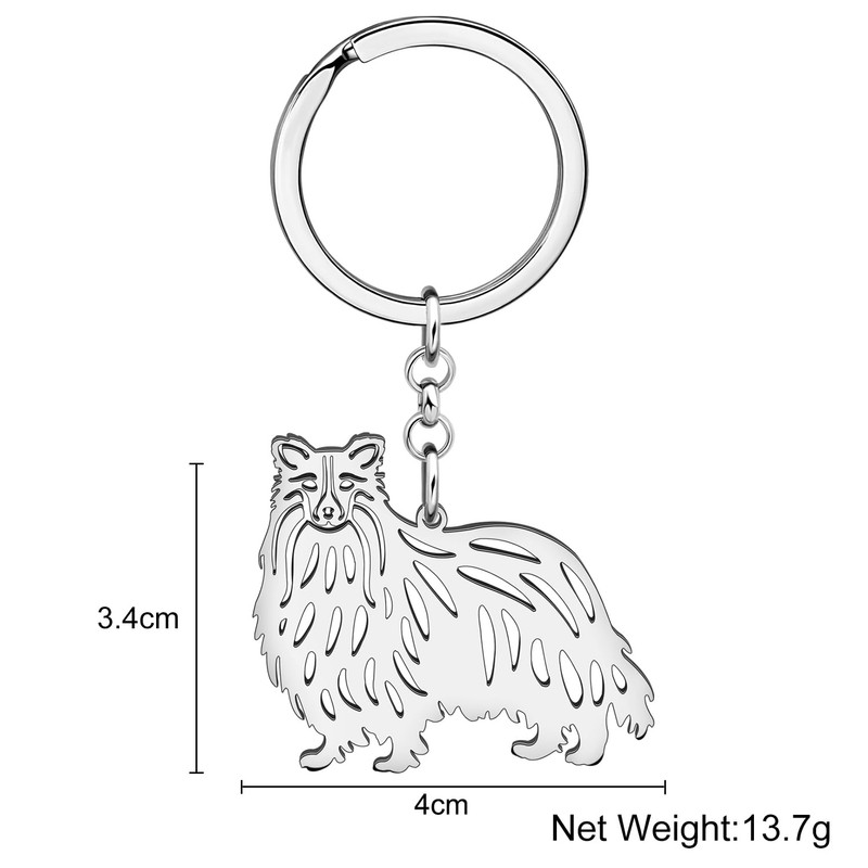 TIZURO Edelstahl Collie Schlüsselanhänger Welpe Haustiere Schäferhund Tiere Autoschlüssel Schlüsselringe