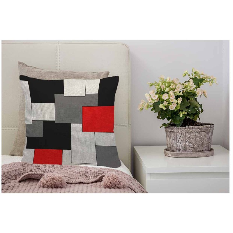 WONDERTIFY Paneling Cushion Cover Geometric Block Decorative Throw Pillow Covers,