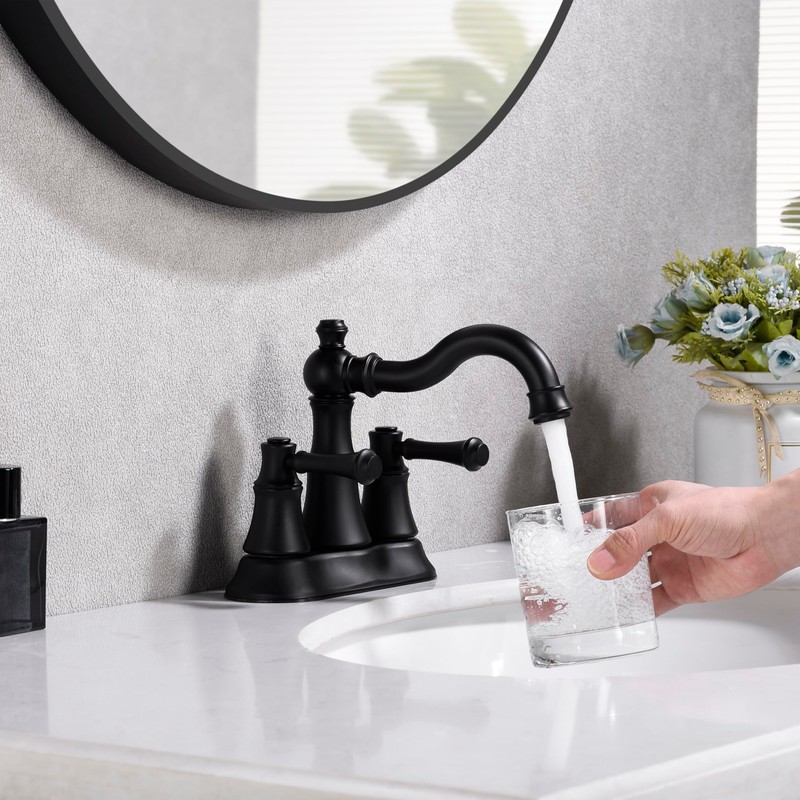 Centerset Bathroom Faucet for Sink 3 Holes,2 Handle 4 Inch